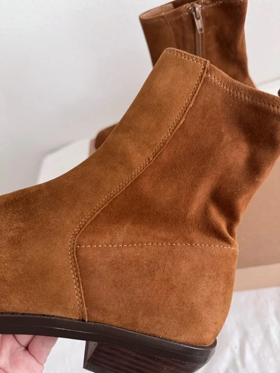 New Madewell The Idris Ankle Boot In Suede Size 9.5 - Picture 11 of 14